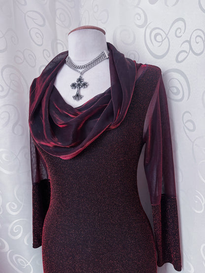 00’s iconic whimsy sheer lurex fitting dress ❤️✨