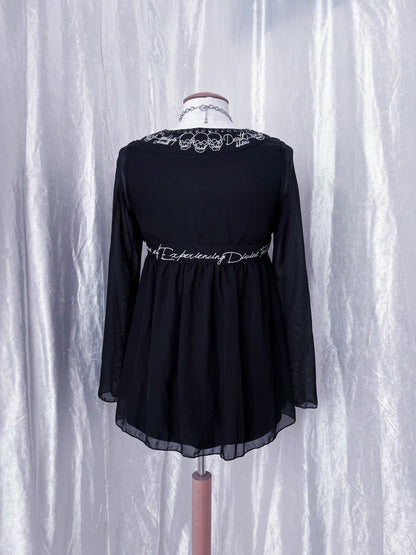 DEADSTOCK Japanese Ghost of Harlem Oversize Mesh top with embroidered skull details 💀