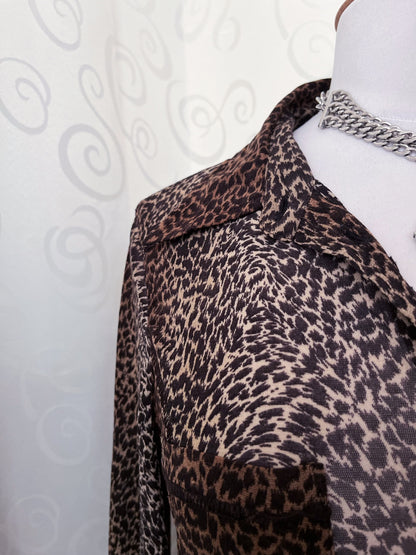 00’s Punk Bonita mesh leopard print shirt 🐆