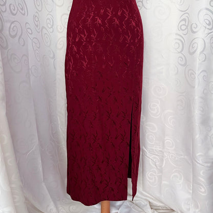 00’s stunning vampire burgundy brocade dress 🩸🦇