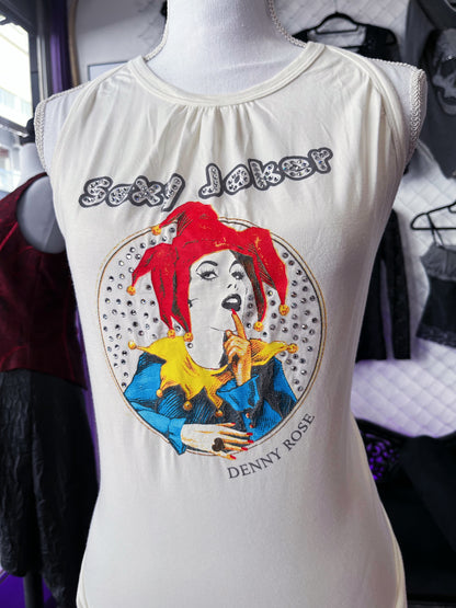00’s Denny Rose Sexy Joker cut-out top with sequin detail 🃏