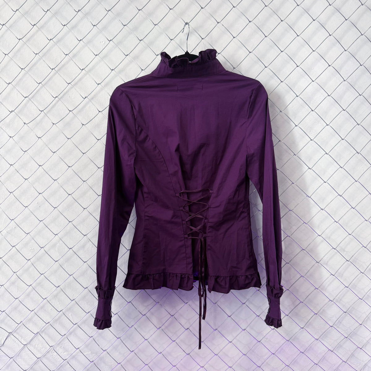 Dracula Victorian purple blouse with ruffle detail .⋆♱