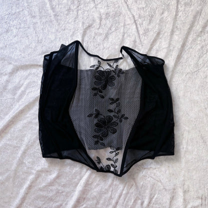 Dark whimsy see-through mesh & lace corset 🧚🏾