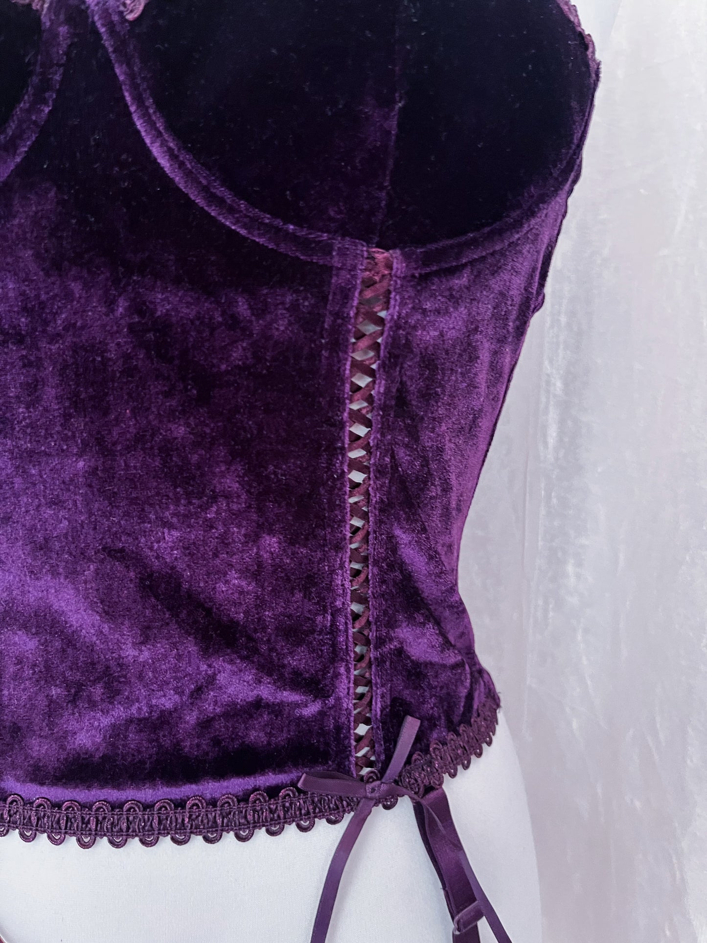 Gothic dark purple velvet corset 💜🧚🏻