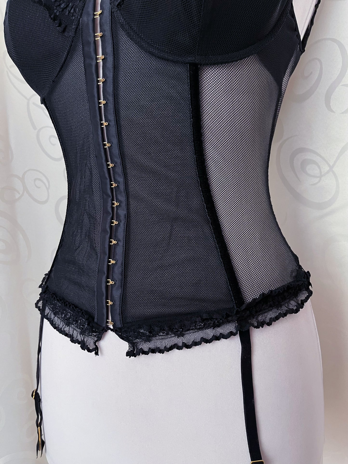 Gothic black mesh corset 🦇