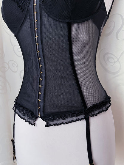 Gothic black mesh corset 🦇