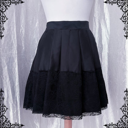 Dark coquette black skirt with lace detail 🌹