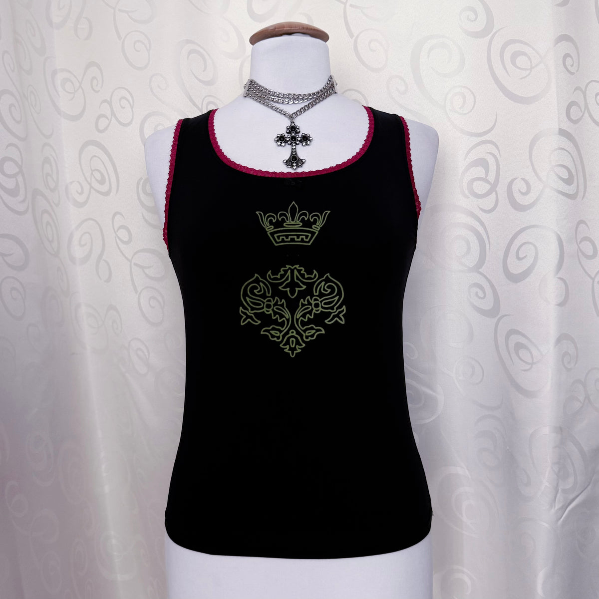 Coquette dirndl black top with lace & embroidered detail 🎀