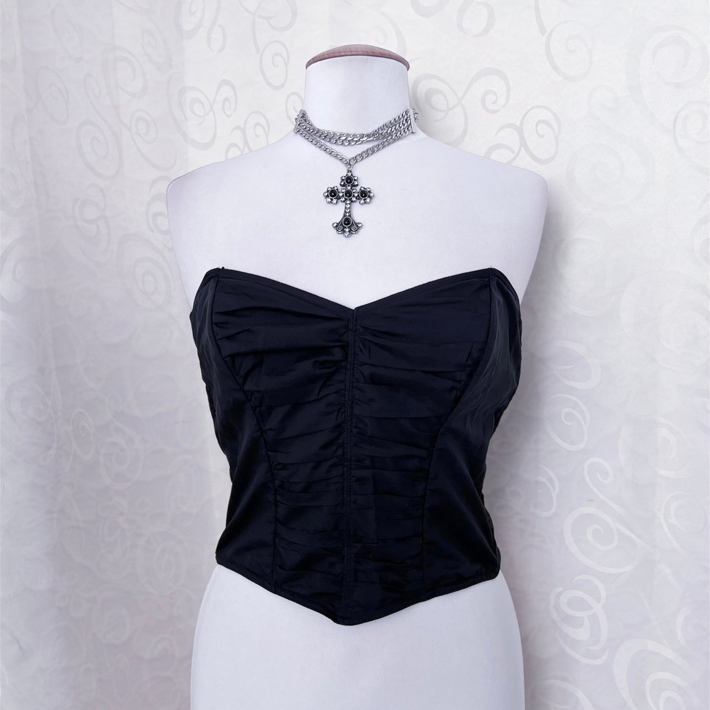 00’s gothic black corset top 🦇
