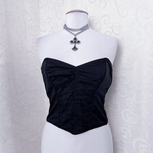 00’s gothic black corset top 🦇