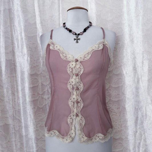 Whimsy coquette rose see-through top 💞🎀