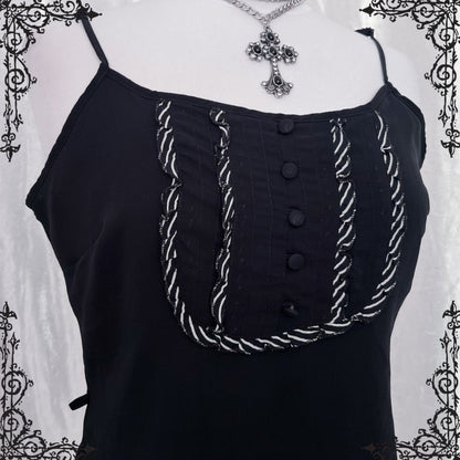 Dark coquette black mesh top 🎀