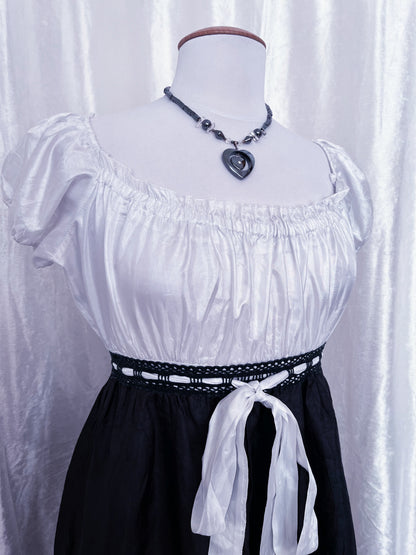 00’s milkmaid gothic coquette dress ⋆.ೃ࿔*:･