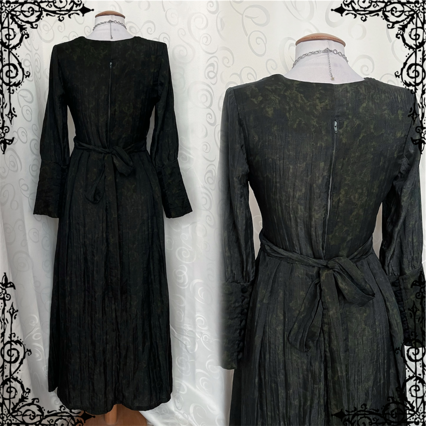 Medieval renaissance dark olive maxi dress 🫒🧚🏾🗡️