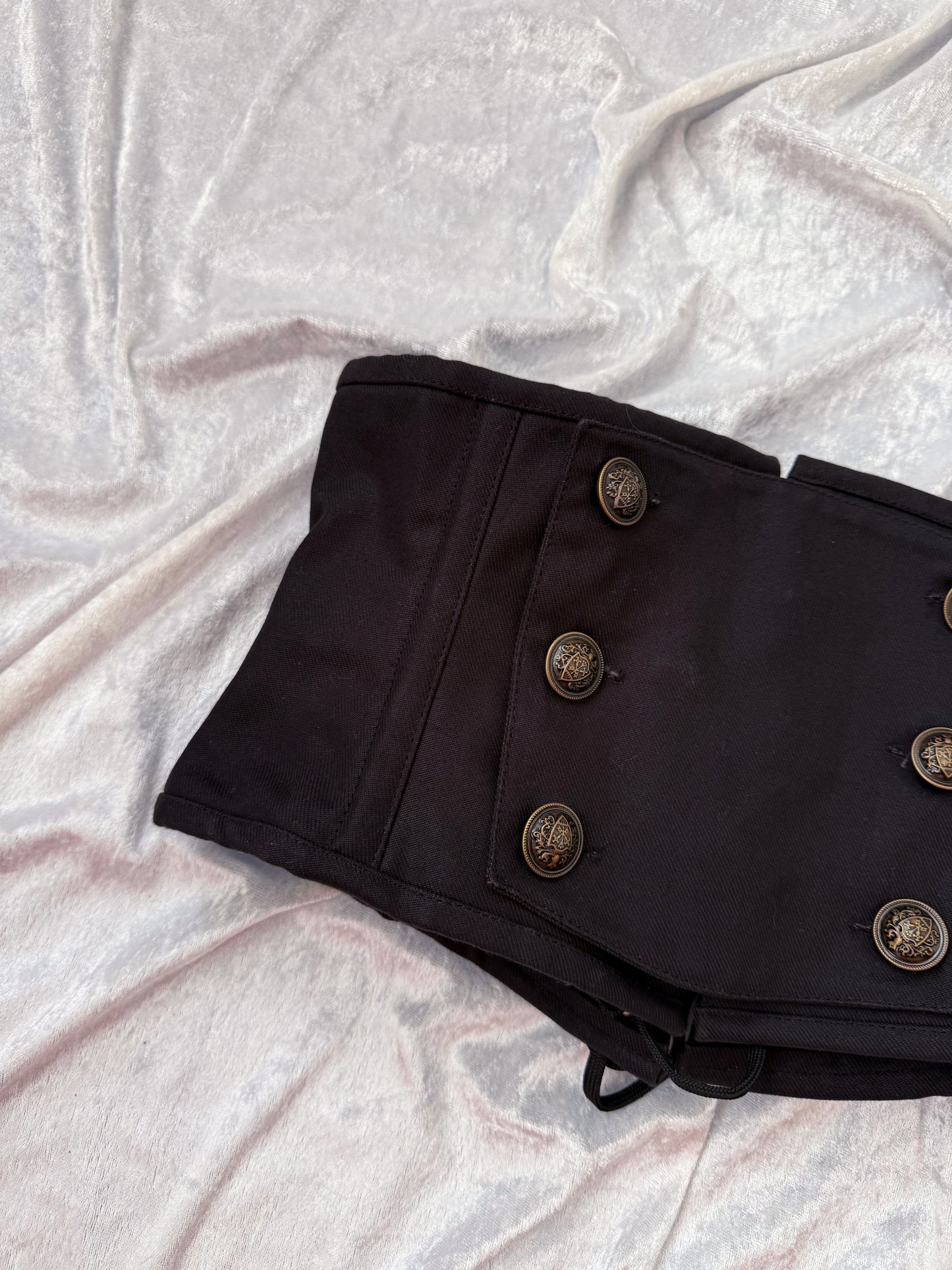 Dracula Black Cotton Panel Waist Cincher🦇