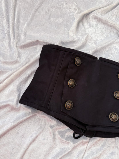 Dracula Black Cotton Panel Waist Cincher🦇