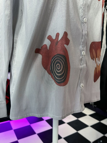 Flesh & Love REWORKED 00’s ruffle striped shirt 🫀🦷