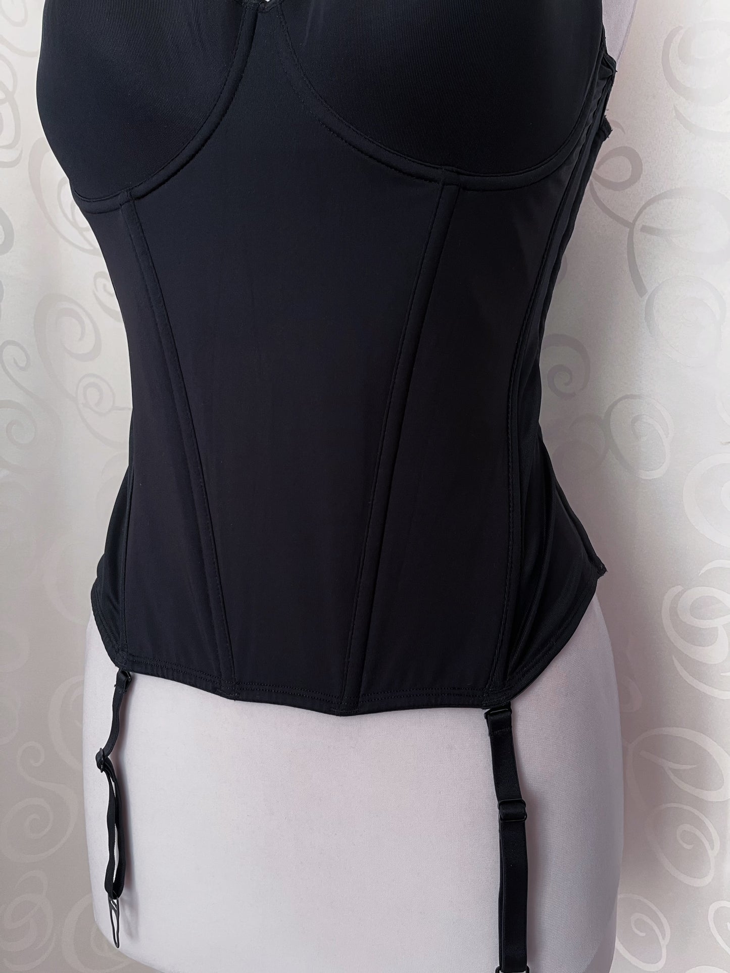 Gothic black corset top with cut-out back detail 🖤🦇