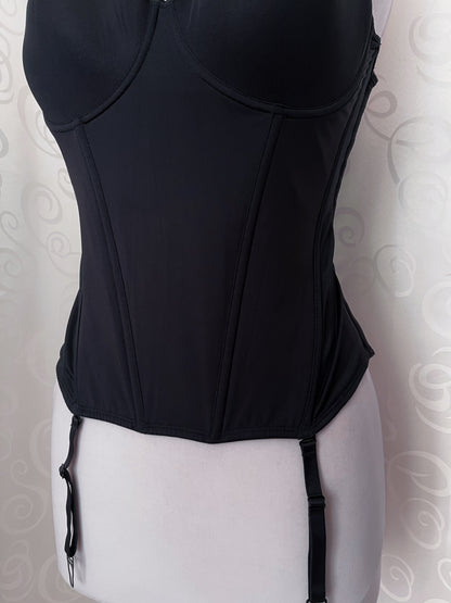 Gothic black corset top with cut-out back detail 🖤🦇
