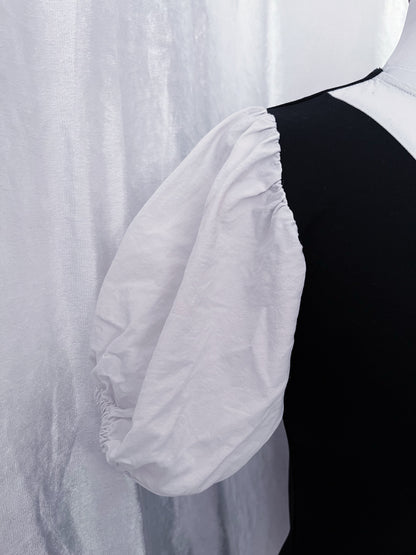 Beautiful coquette black & white dress with puff sleeves 🍰🍓