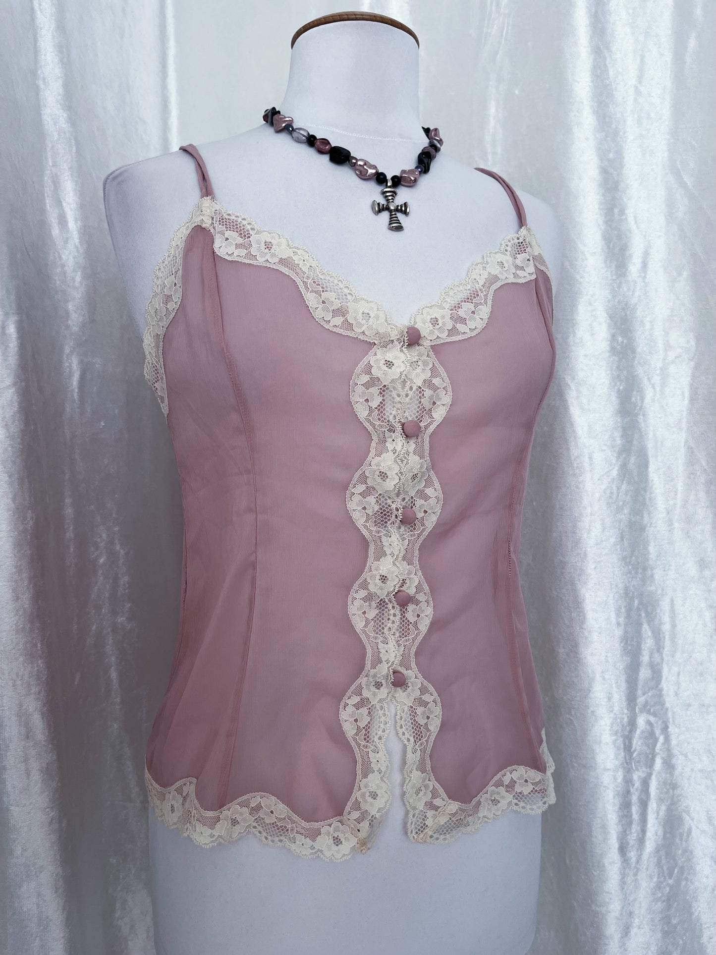 Whimsy coquette rose see-through top 💞🎀