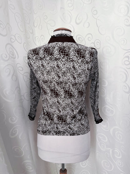 00’s iconic double zipper animal print x cowboy style mesh shirt 🧲🐴