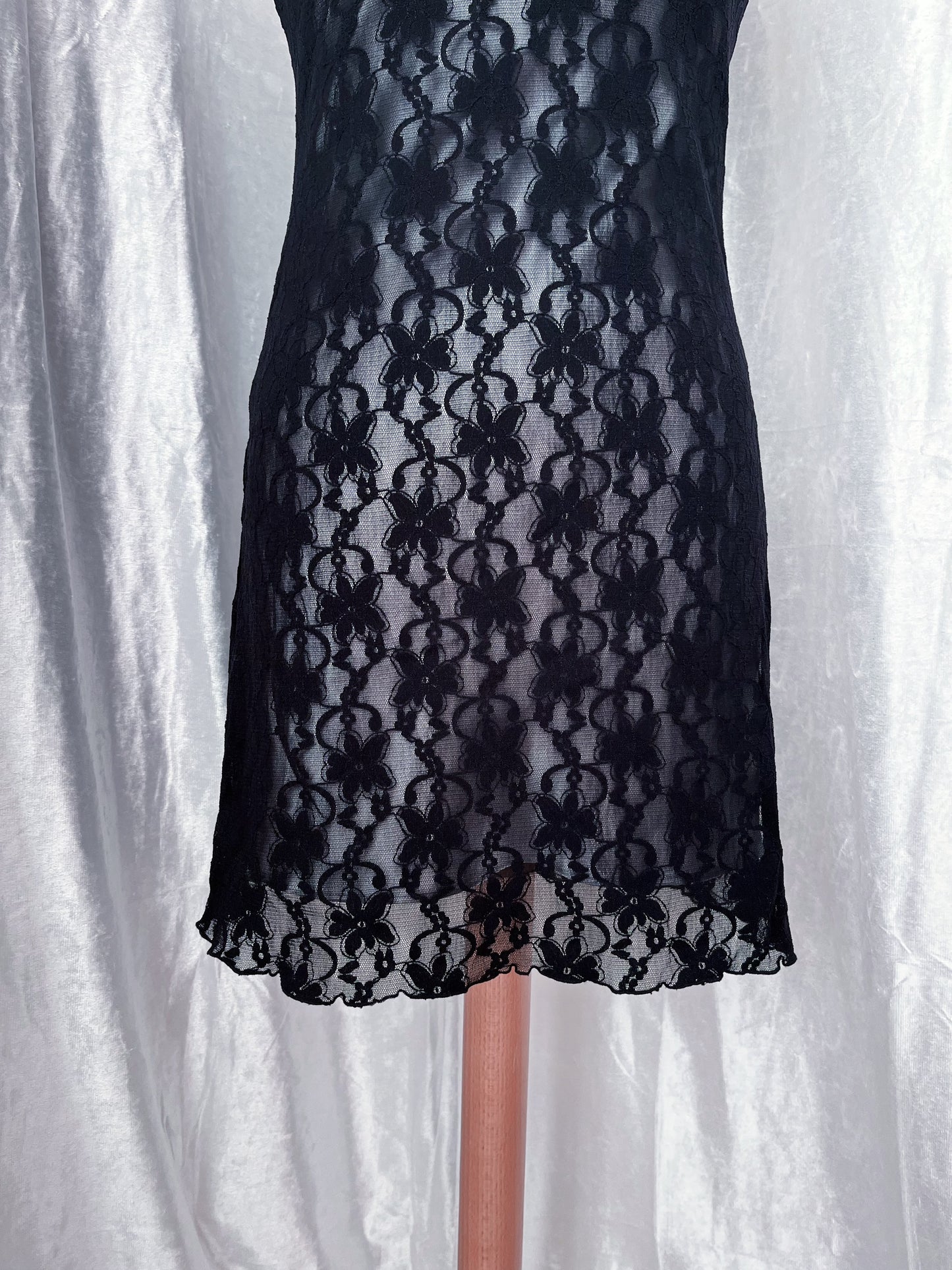 ♱00’s dark coquette lace dress♱