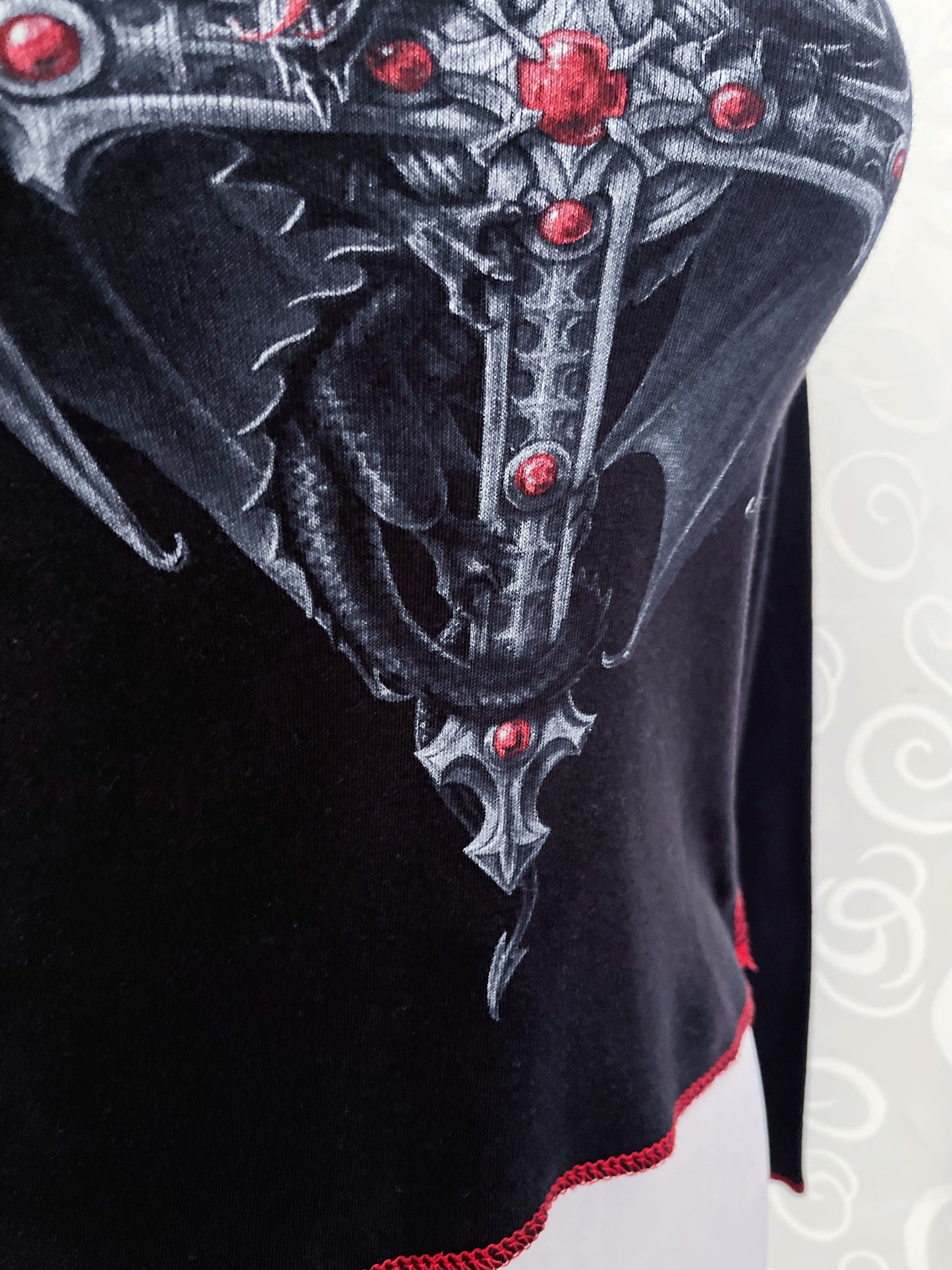 Spiral Direct iconic dragon cross top with red stitching details 🐉❤️