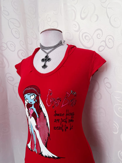 Corpse Bride printed hooded Tee 🌀💀👰🏽‍♀️