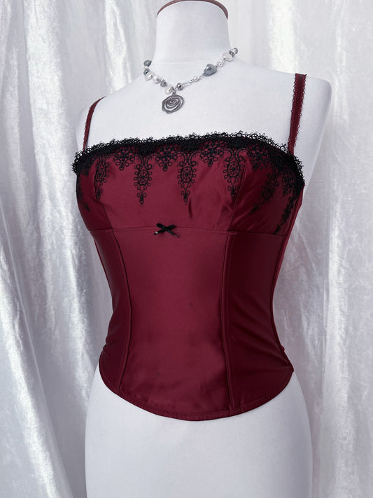 Gothic burgundy saten corset 🌹
