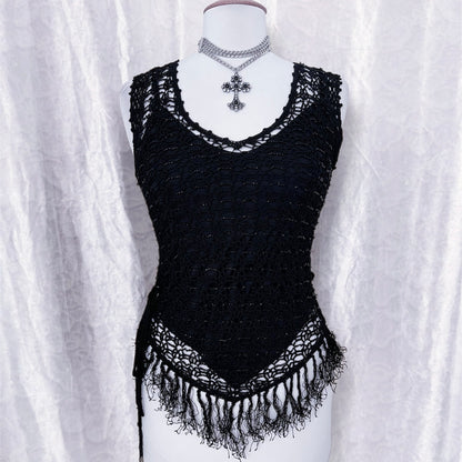 00’s Lipsy beaded knit top 🕸️