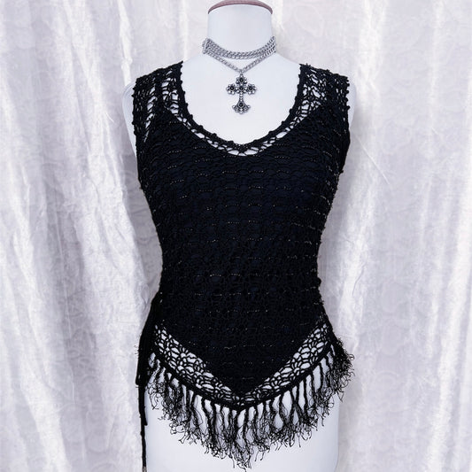 00’s Lipsy beaded knit top 🕸️