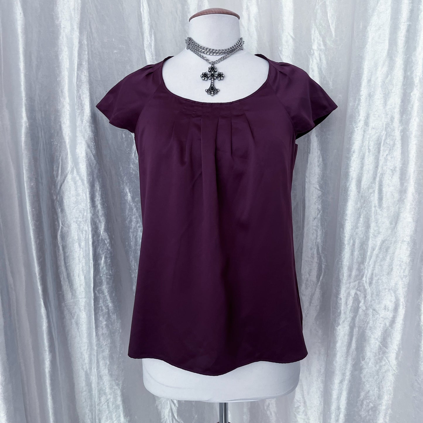 Whimsy plum saten top 🎀