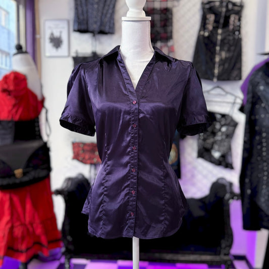 Horror Protagonist/Dark coquette satin purple top 🎞️📷