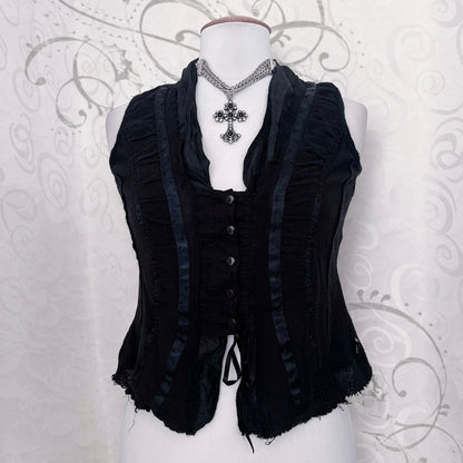 Dark coquette cotton & silk shirt 🕷️🕸️