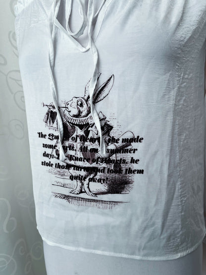 White Rabbit Reworked off shoulder shirt 🐇🕳
