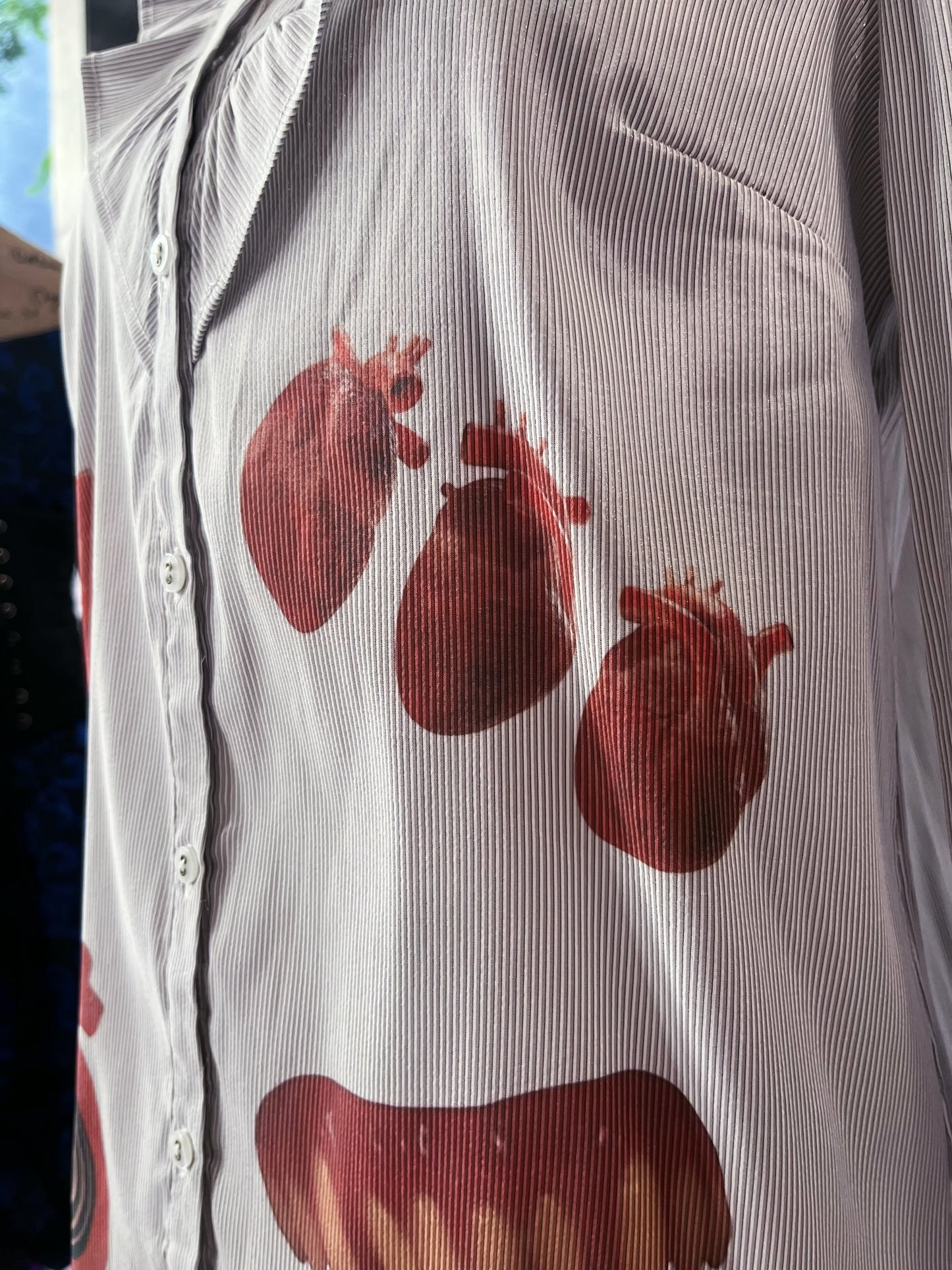 Flesh & Love REWORKED 00’s ruffle striped shirt 🫀🦷