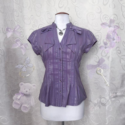 Cutest coquette striped lilac shirt 💜🎀