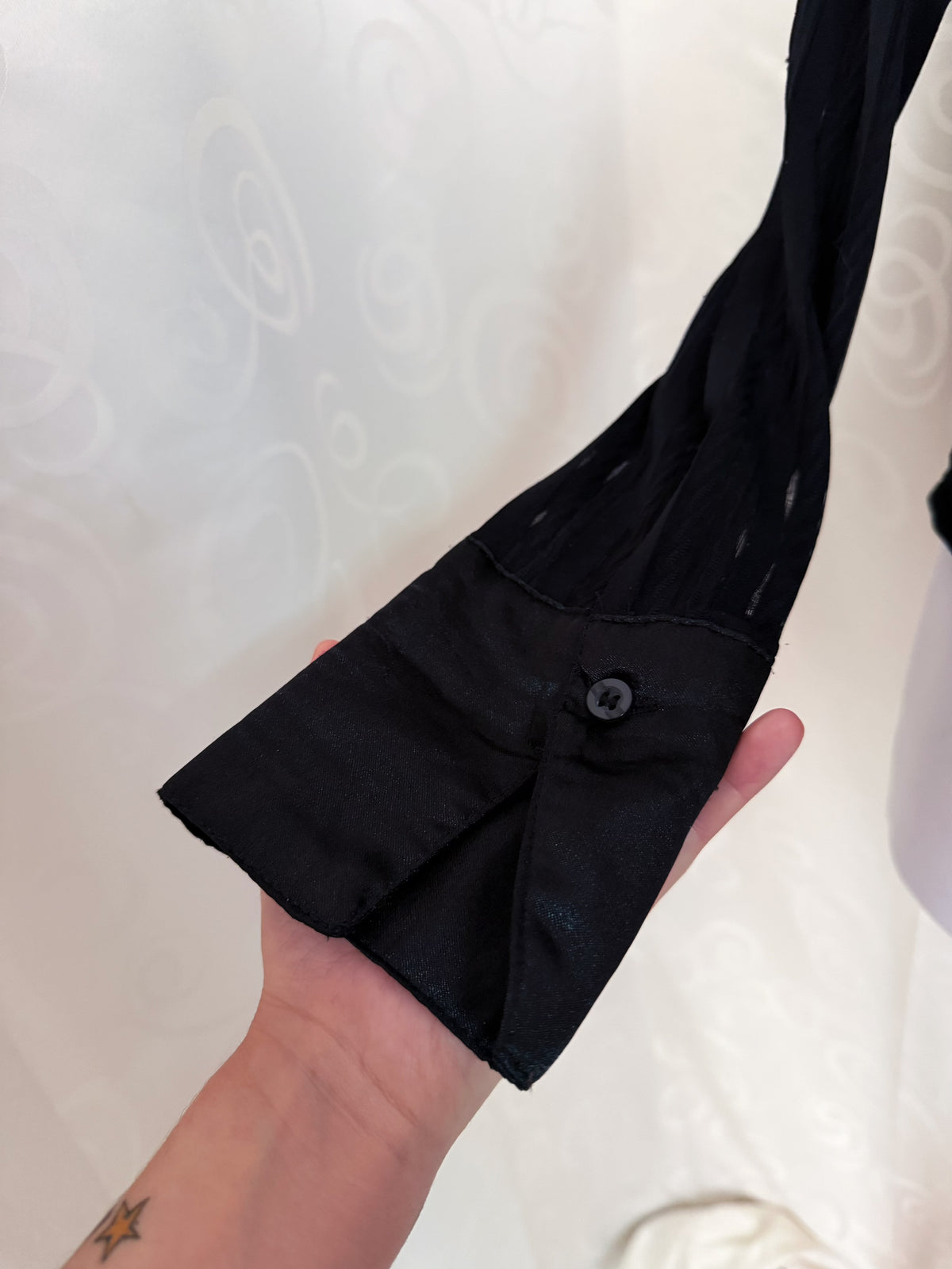00’s Alt black double-zipper sheer shirt 🦇