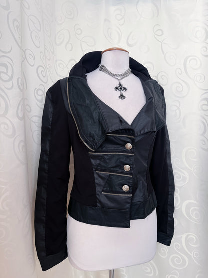 00’s gothic faux leather light jacket 🦇