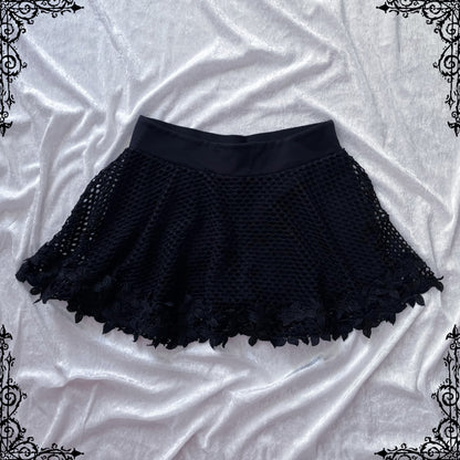 Alternative fishnet black skorts 🕷️