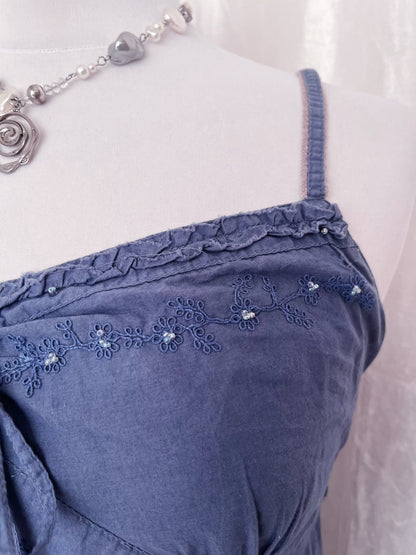 Whimsy fairy summer top with embroidered details 💜