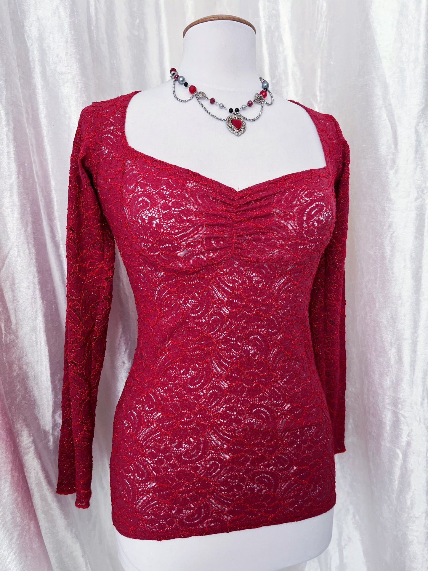 Gothic red lace top