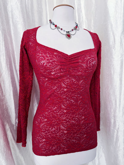 Gothic red lace top