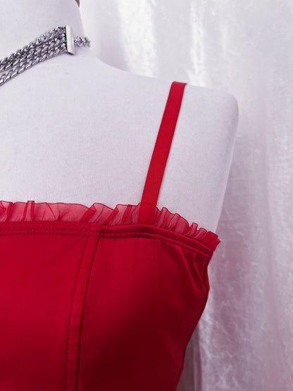 00’s red corset top ✨🌹