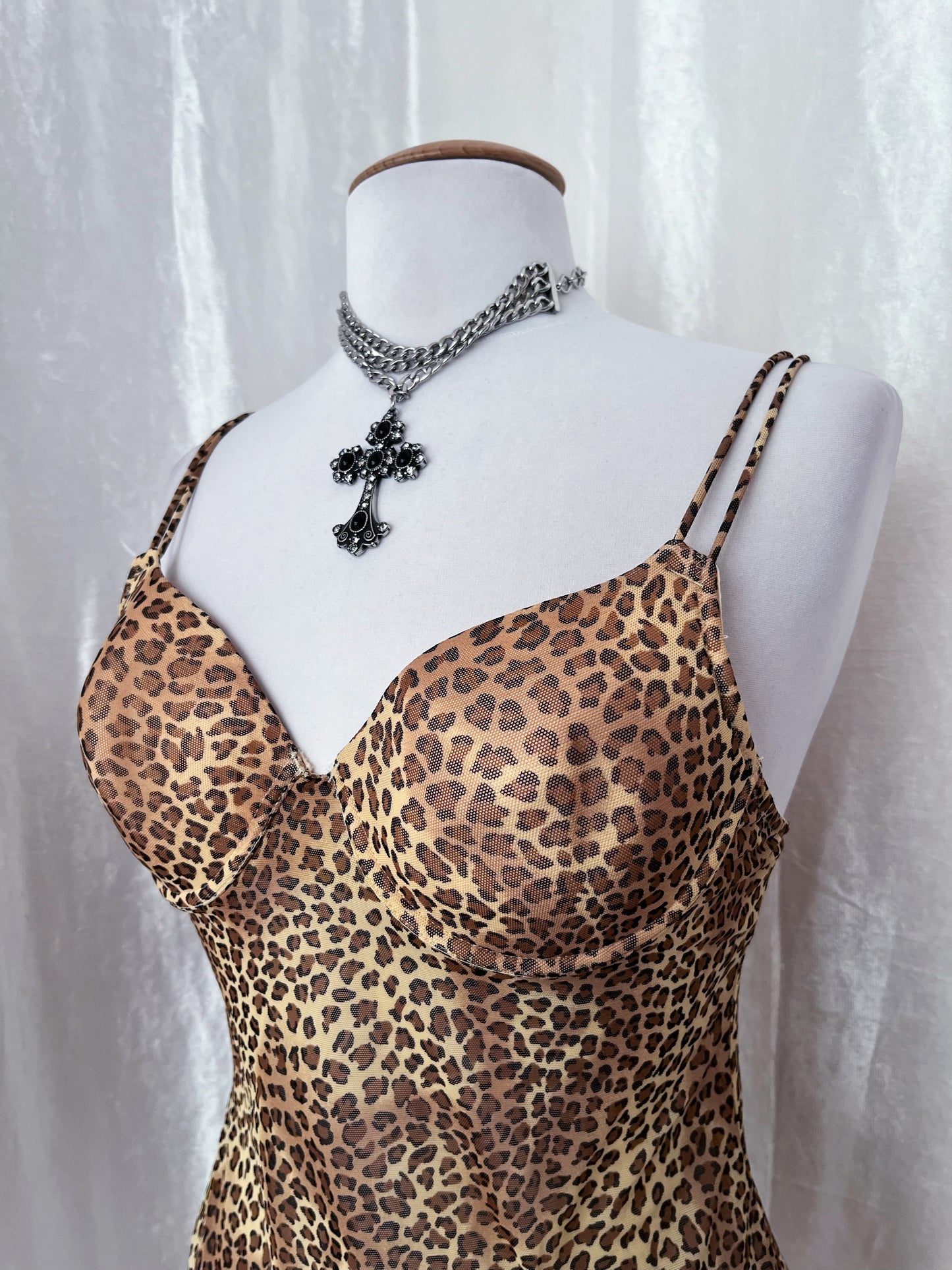Punk style leopard print bustier top 🐆