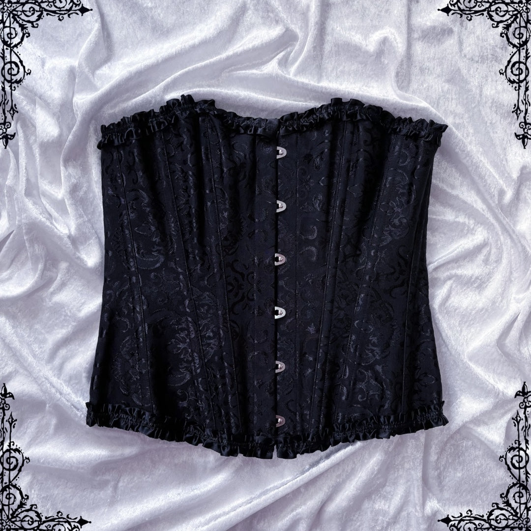 Alcatraz-Gothic black brocade corset 🦇