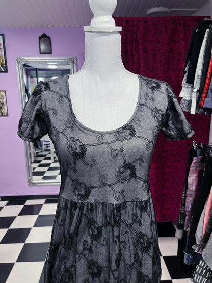 00’s whimsygoth grey dress 🌀