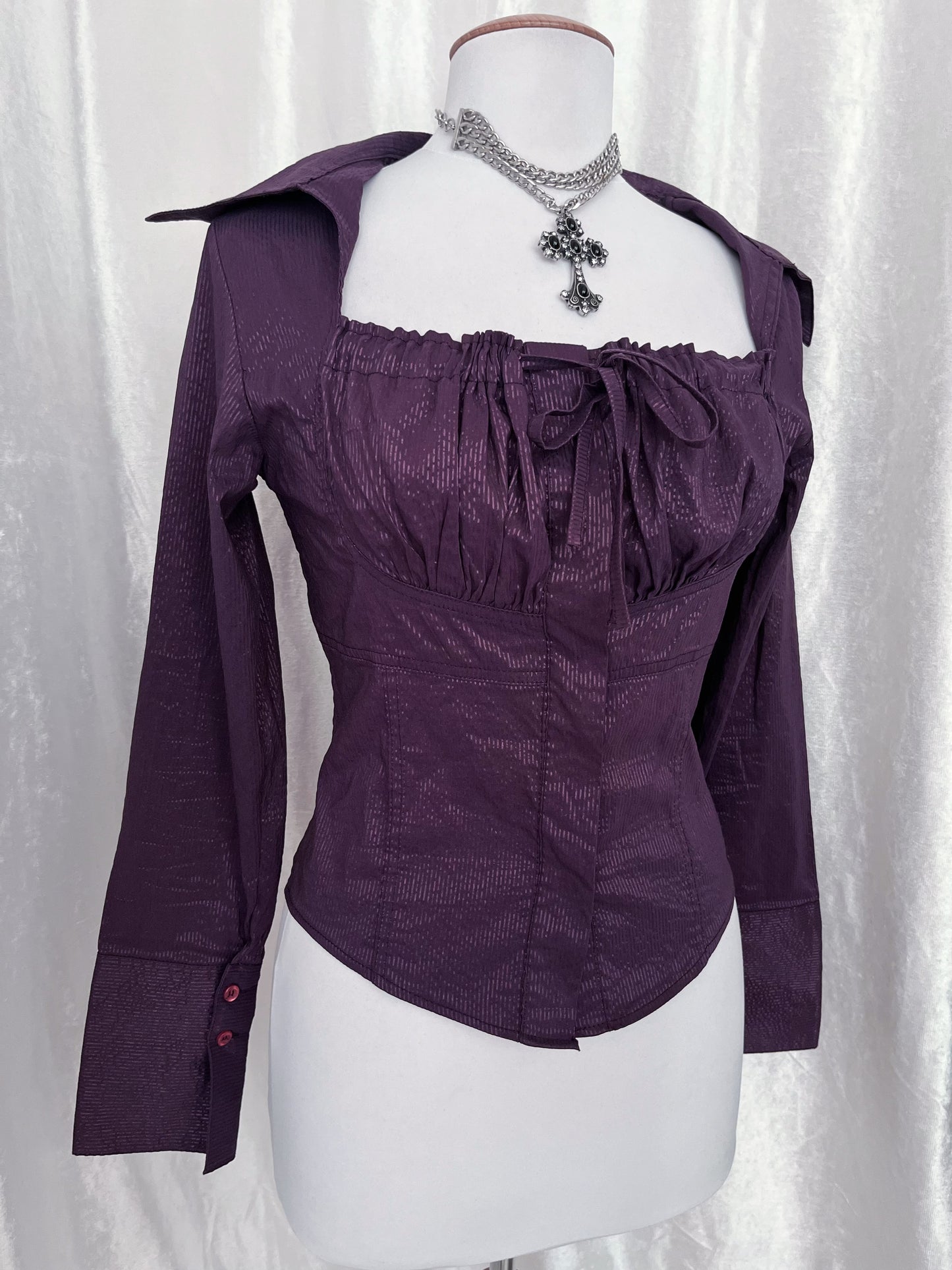Gothic/Whimsy victorian style purple striped shirt 💜🔮