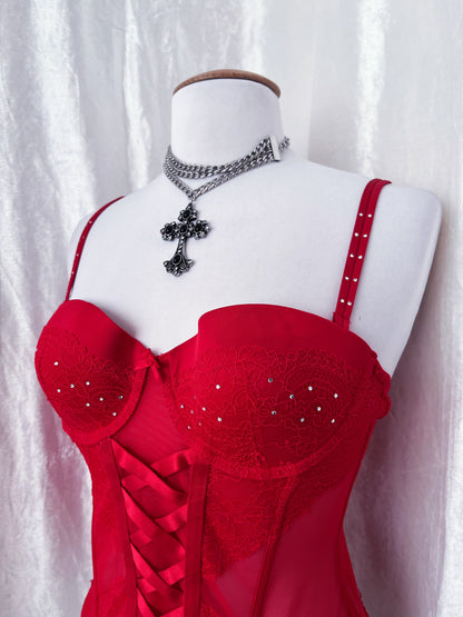 Stunning Y2K red corset top 💋